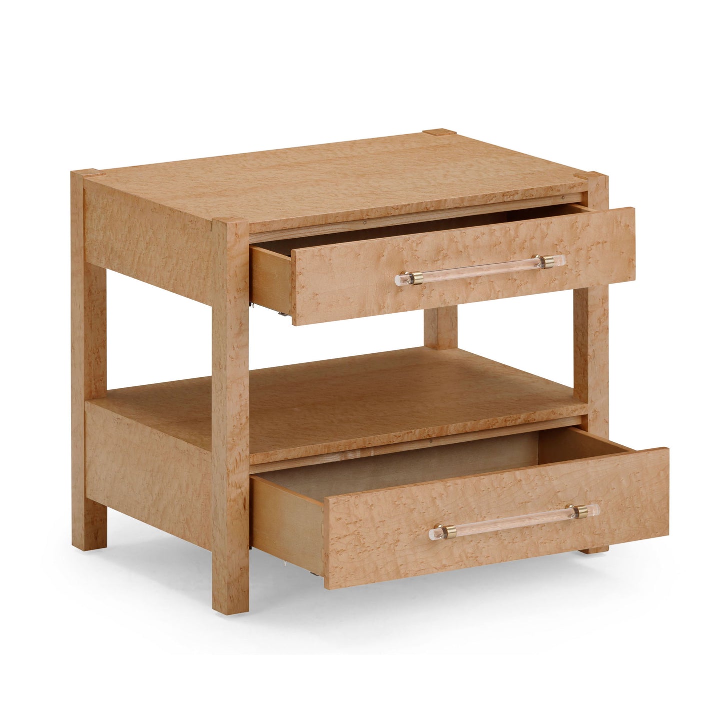 Brandyss - Birdseye Maple 2-Drawer Nightstand - Light Brown