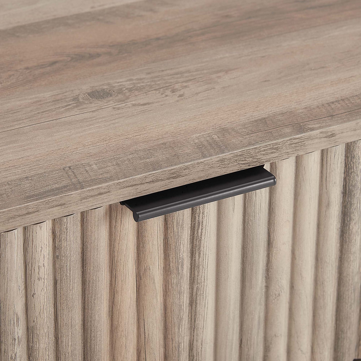 Manhattan Dumbo - Fluted 2-Drawer Nightstand With Rustic Gray Frame