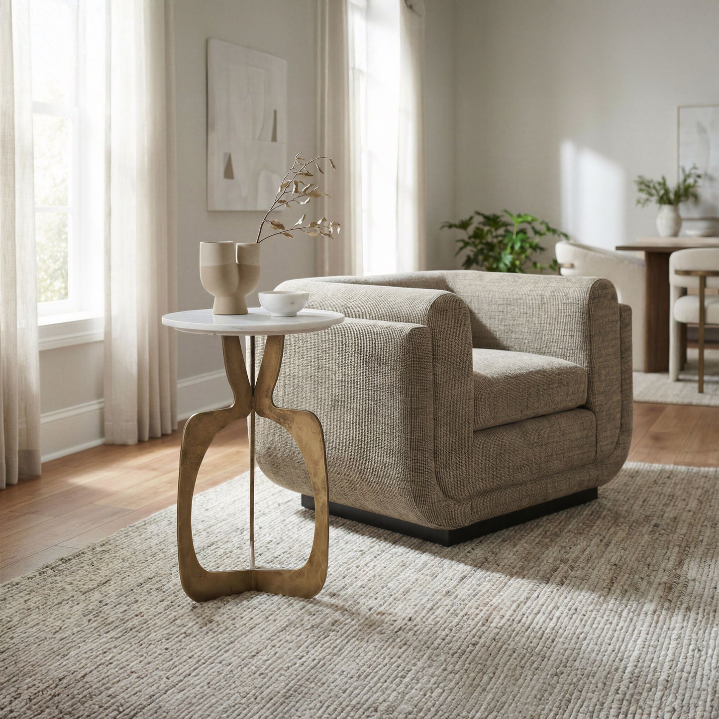 Sereneu - Accent Chair - Green Tweed