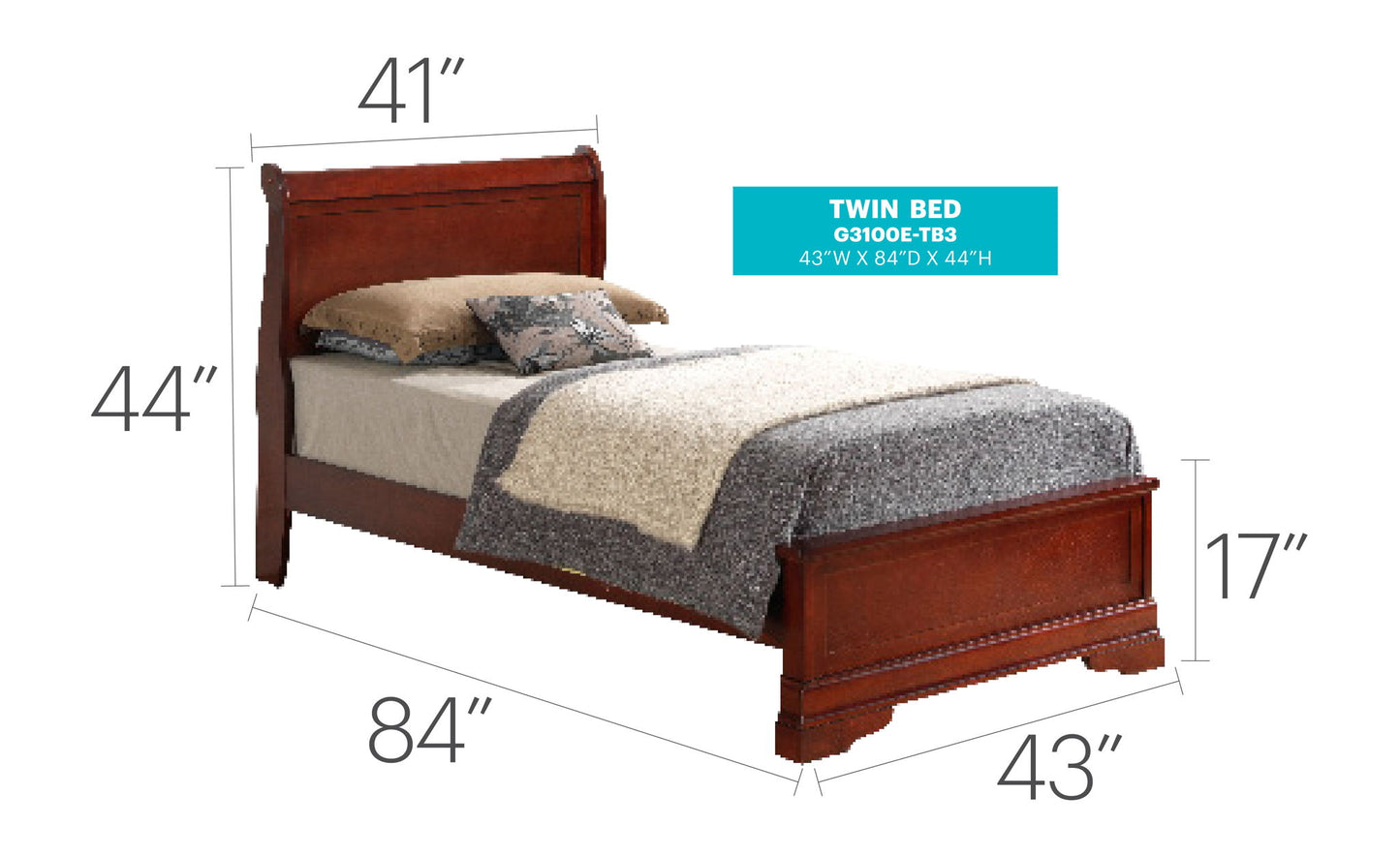 Glory Furniture - Louis Phillipe - Bed