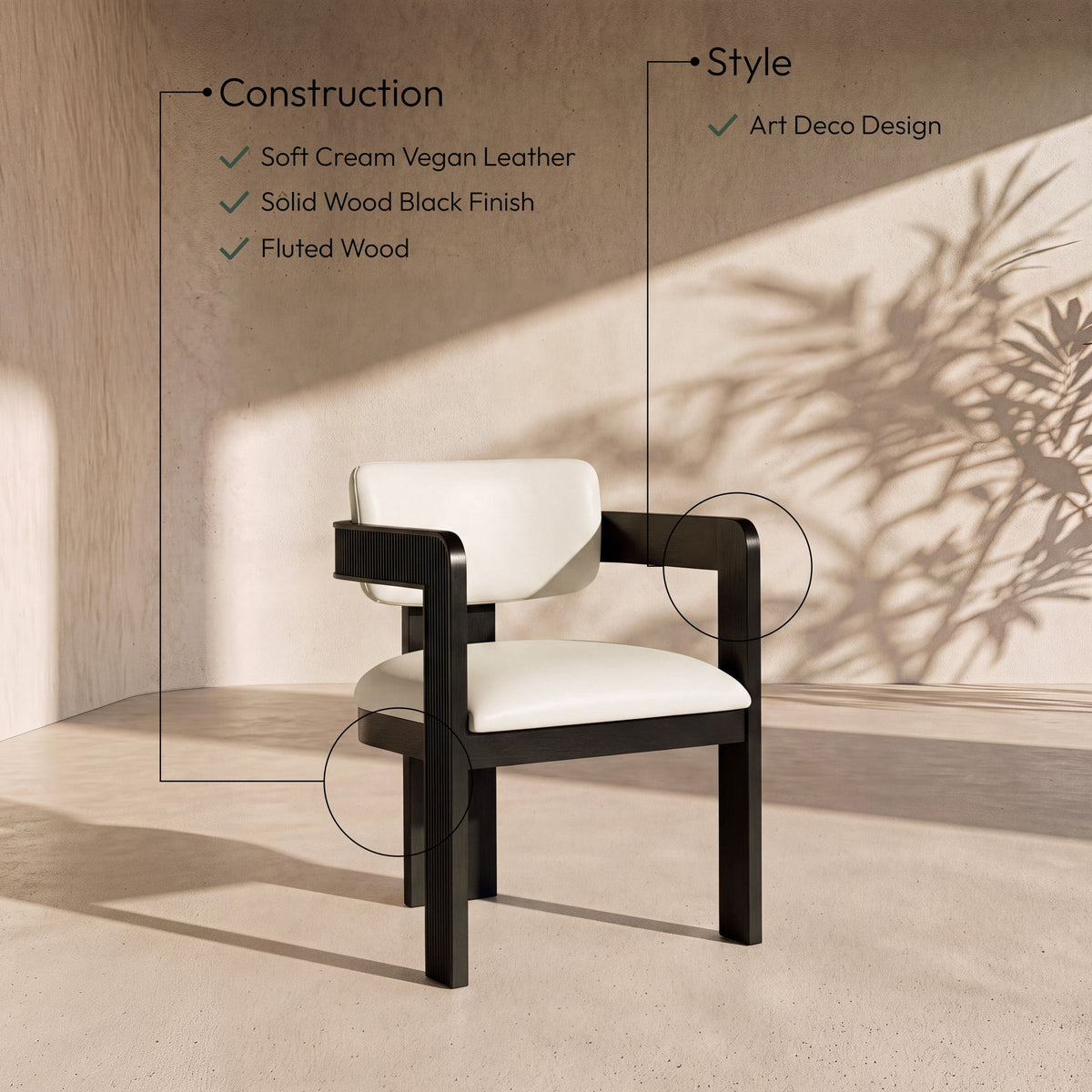 Sacha - Vegan Leather Upholstered Dining Chair With Black Base (Set of 2)