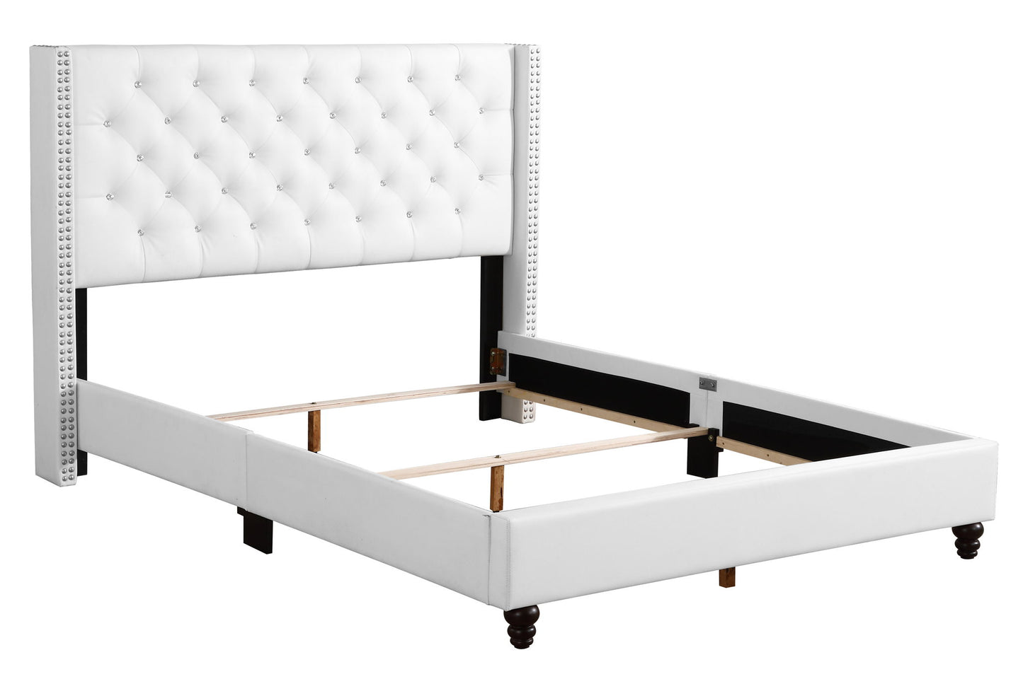 Glory Furniture - Julie - Faux Crystals Tufted Upholstered Bed