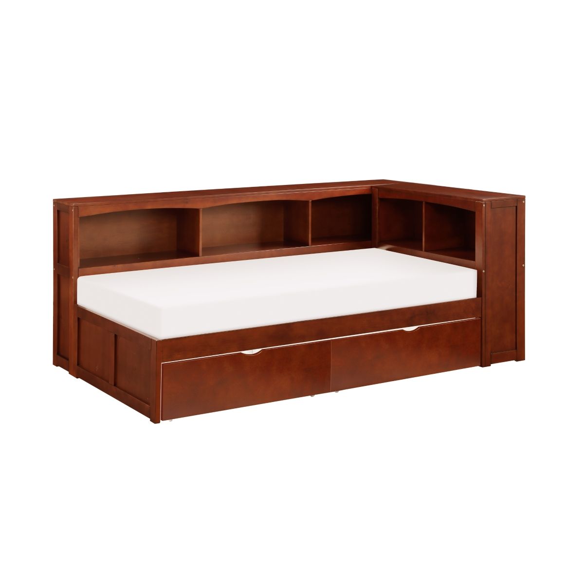 Rowe Twin Bookcase Corner Platform Bed with Storage Boxes