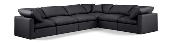 Indulge - Faux Leather 6 Piece Modular Corner Sectional