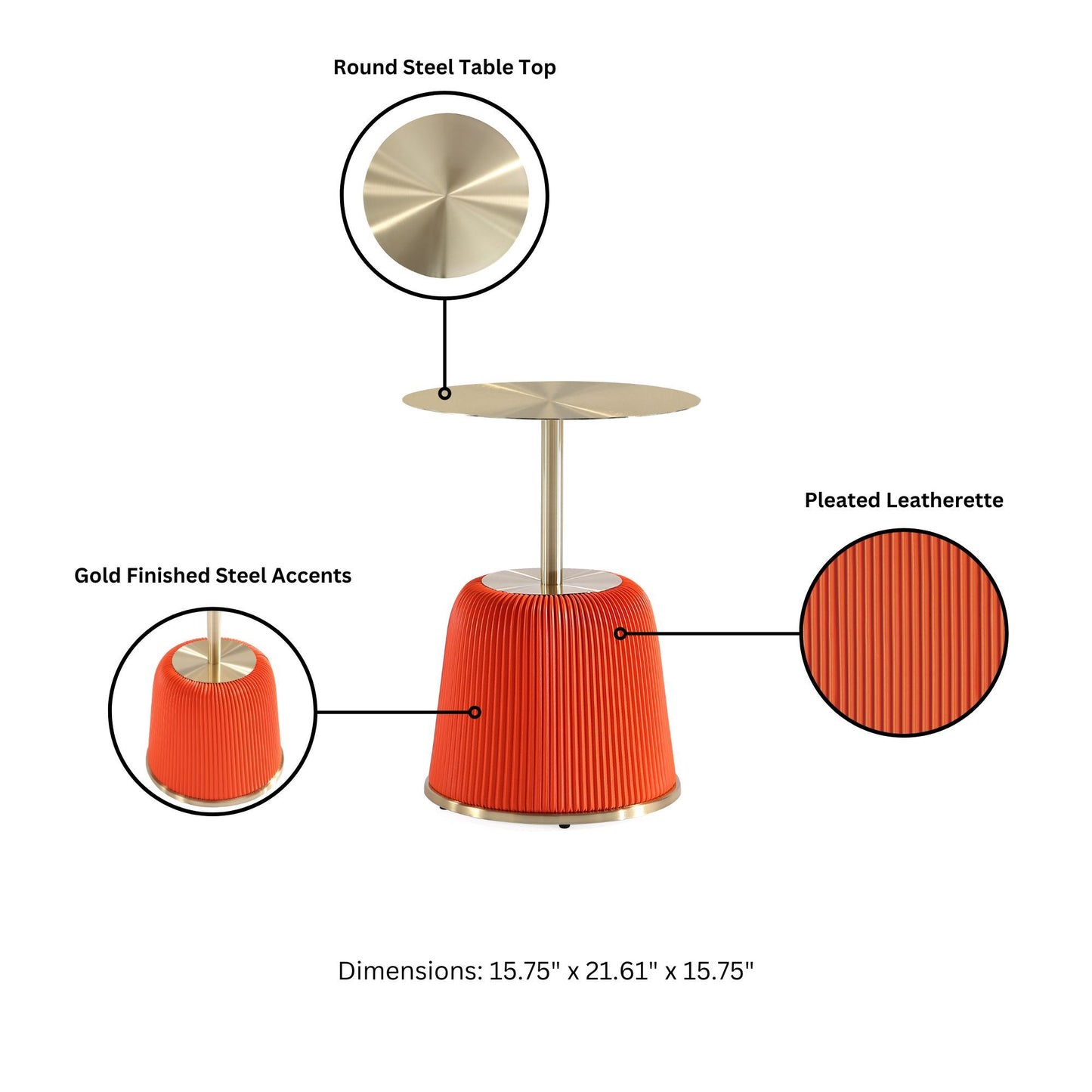 Manhattan Anderson - Metal Top End Table