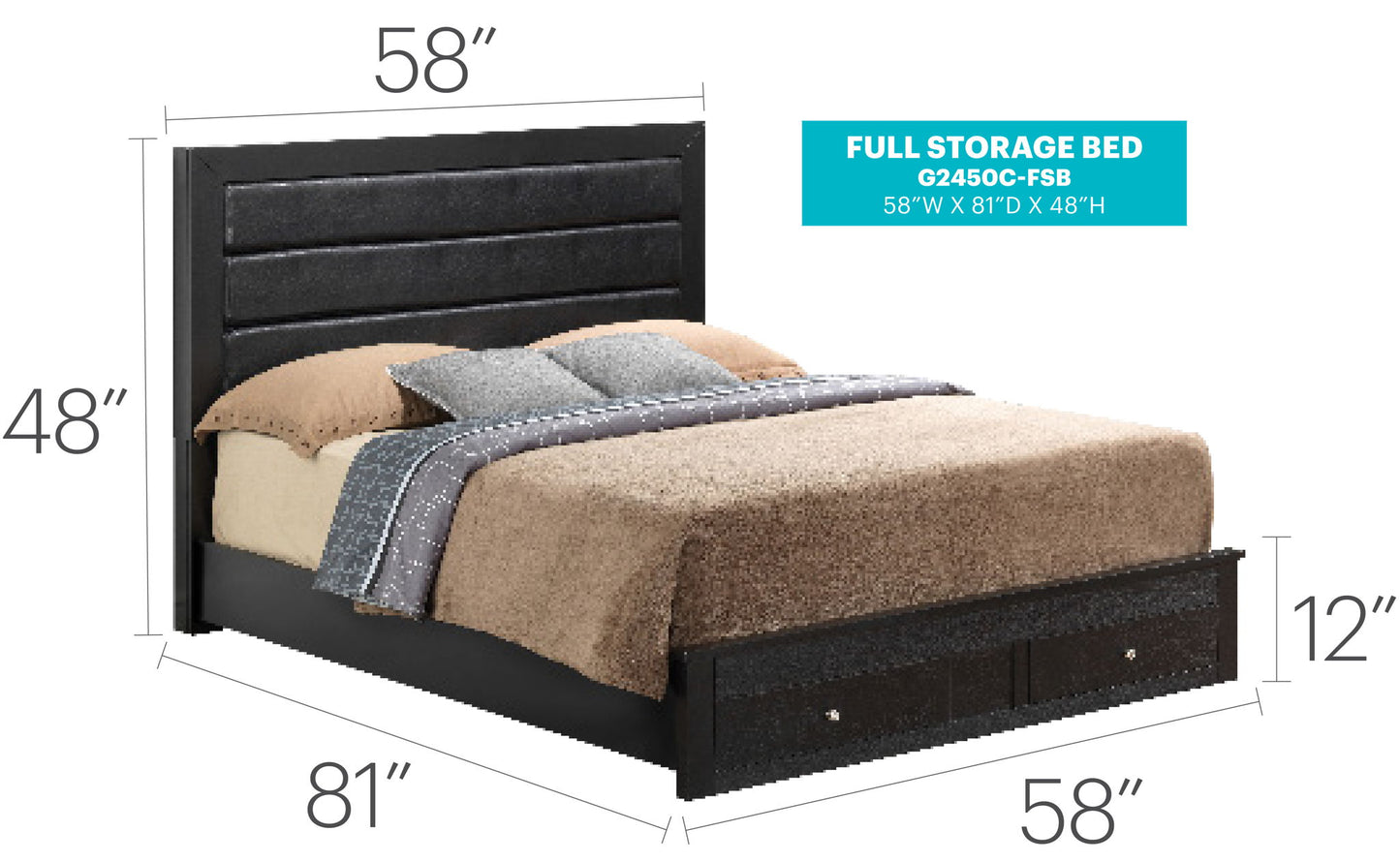 Glory Furniture - Burlington - Upholstered Storage Bed