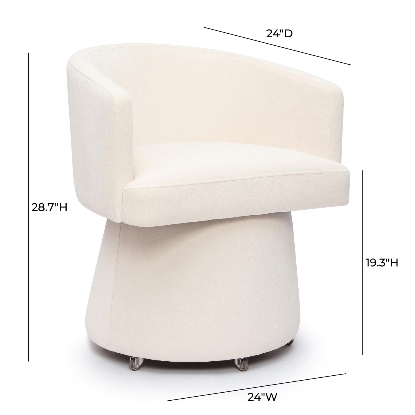 Kristen - Upcycled Chenille Rolling Desk Chair