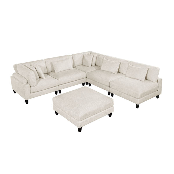 Robstown 6-Piece Modular Sectional with Ottoman