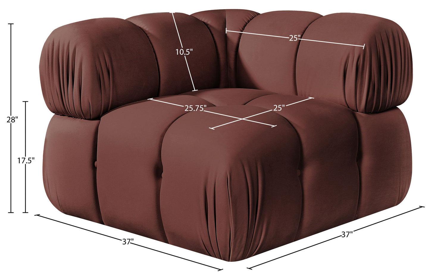 Orin - Velvet Performance Fabric Upholstered Modular Corner Chair