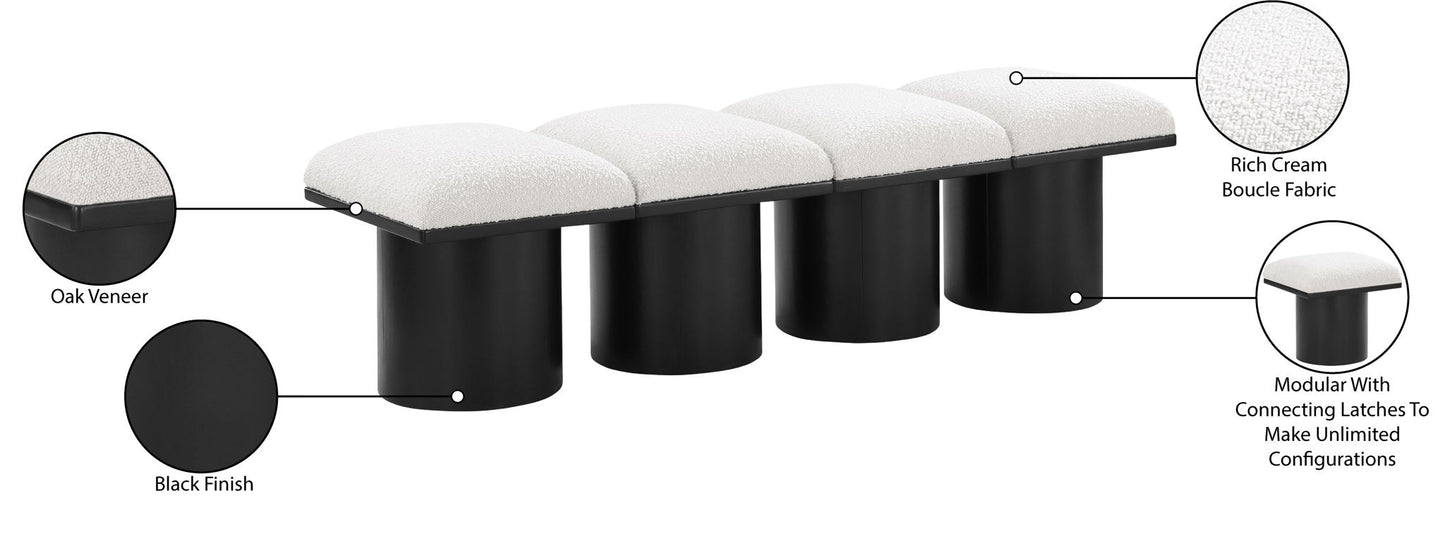 Pavilion - 4 Piece Modular Bench With Black Base