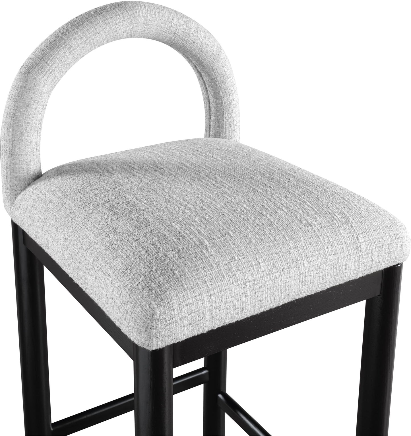Conrad - Linen Counter Stool With Black Legs