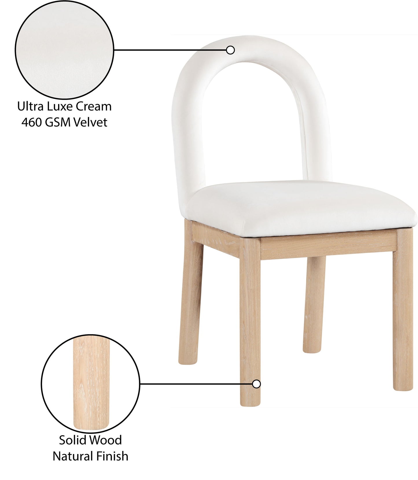 Conrad - Velvet Dining Chair With Natural Legs