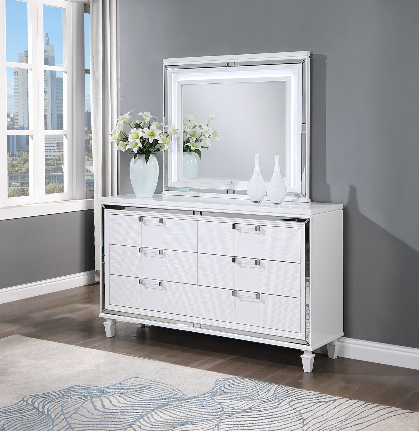Genoa - Dresser - Sparkling White