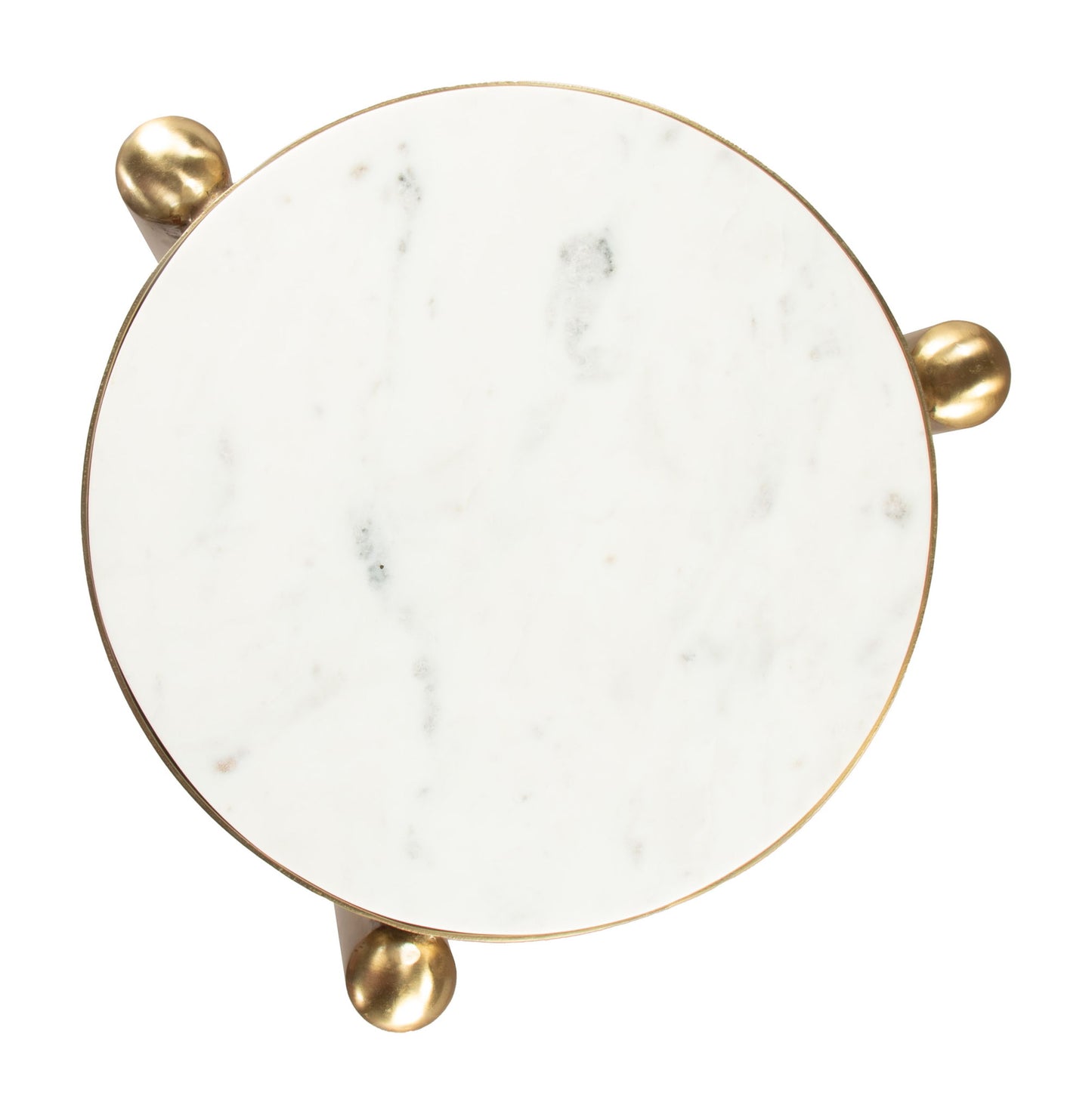 Noan - Side Table - White / Gold