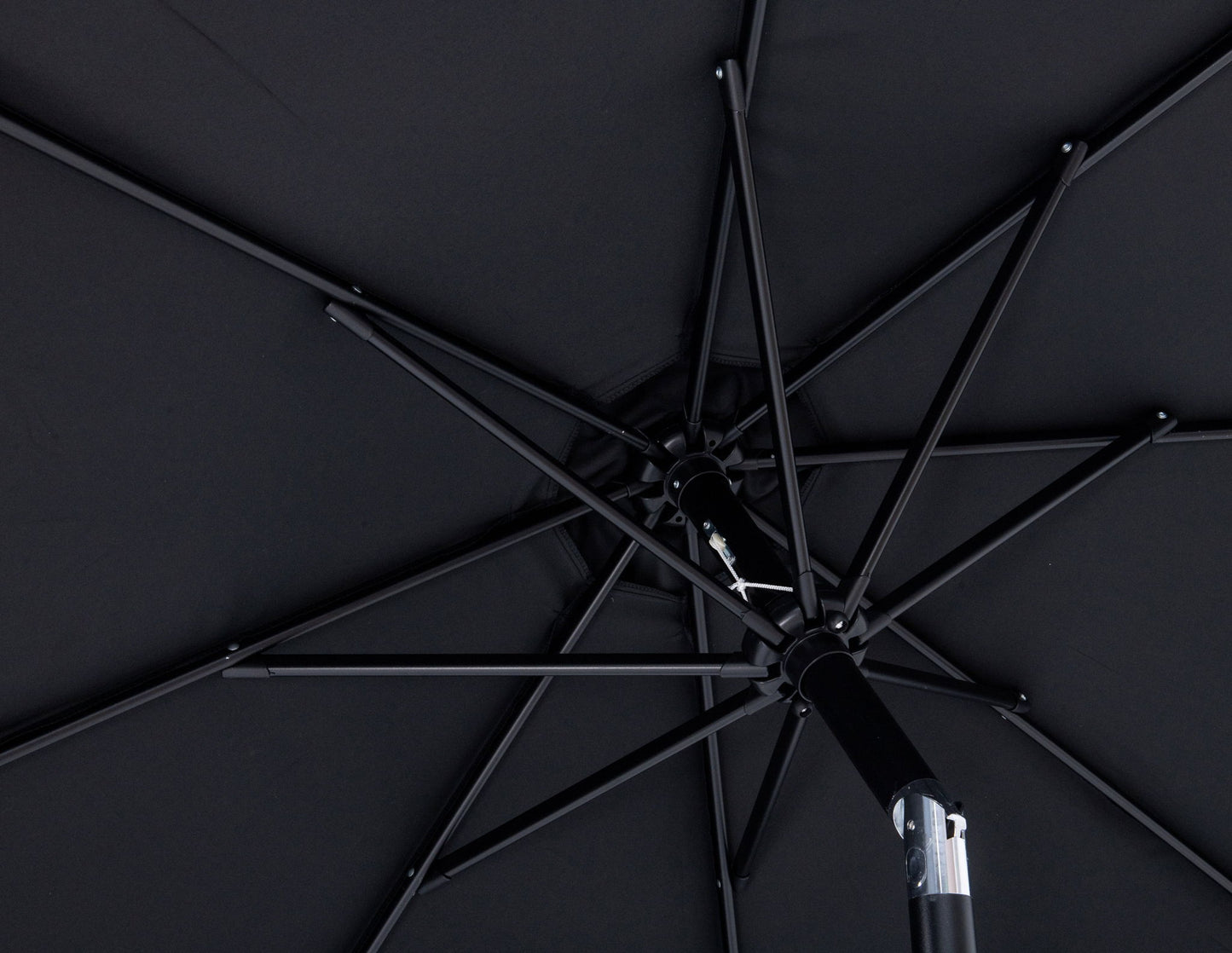 Fiji - Aluminum Patio Umbrella With Square Teak And Black Base