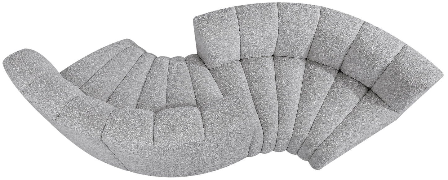 Arc - Boucle Fabric 4 Piece Curved Modular Sofa
