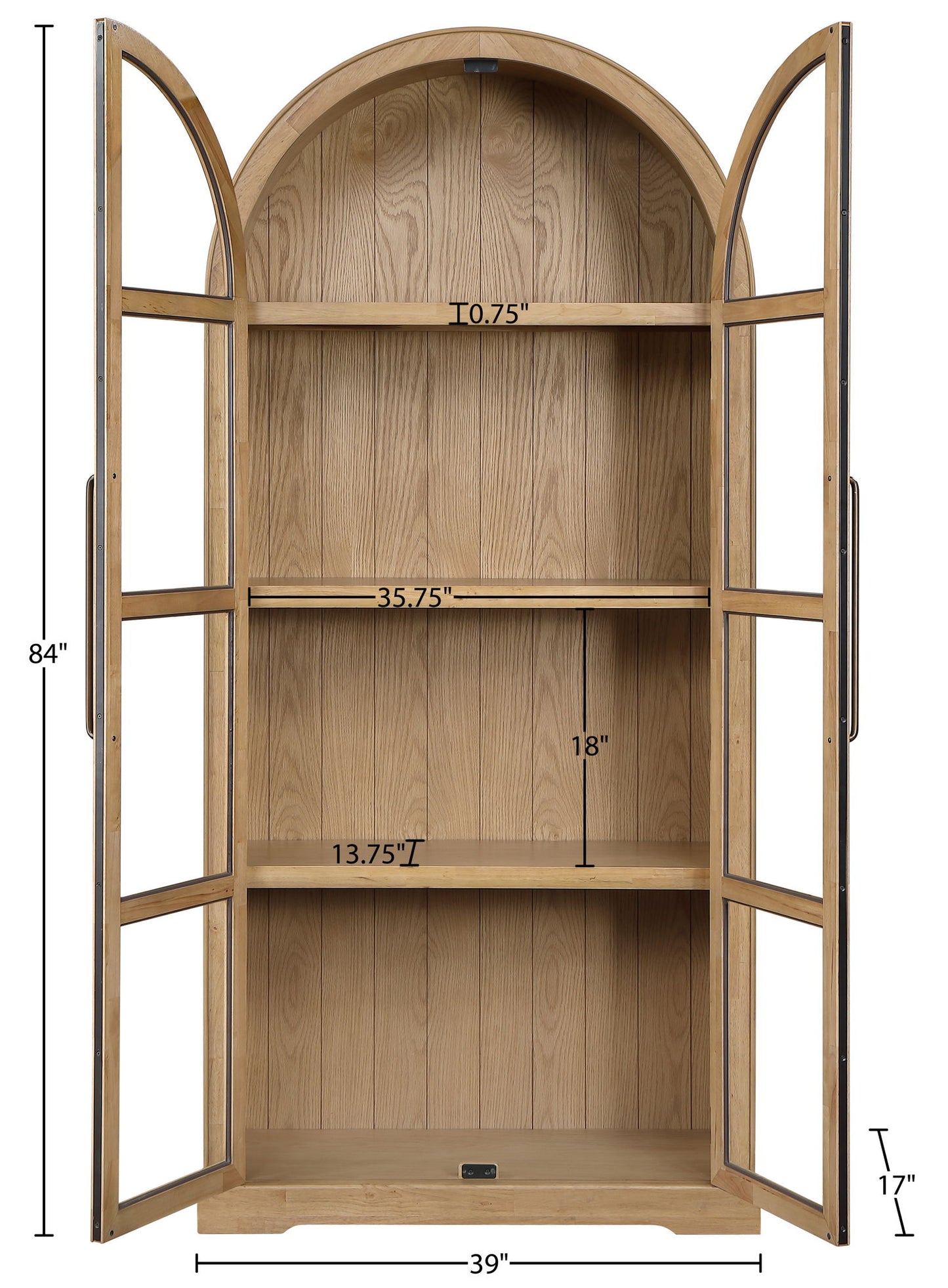 Corva - Solid Wood, Oak Veneer And Stainless Steel Storage Cabinet