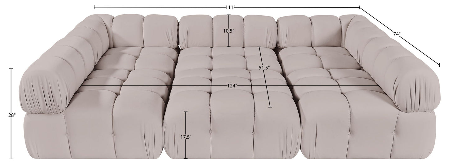 Orin - Velvet 6 Piece Modular Sectional