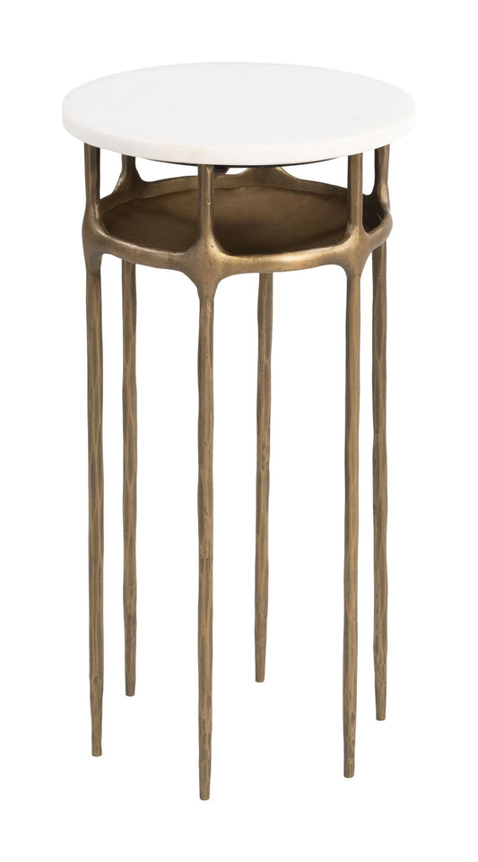 Bild - Side Table - White & Brass