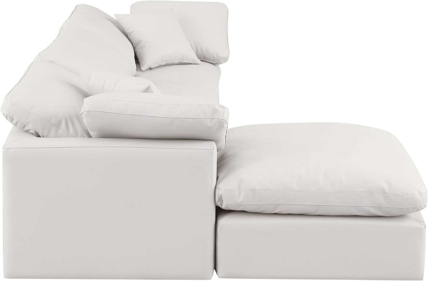 Indulge - Faux Leather 4 Piece Modular Sectional With Chaise