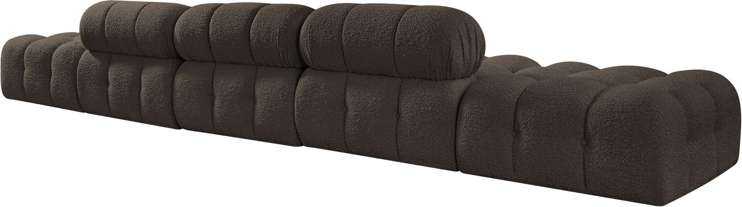 Ames - 5 Piece Boucle Upholstered Modular Sofa With 2 Armless Seats