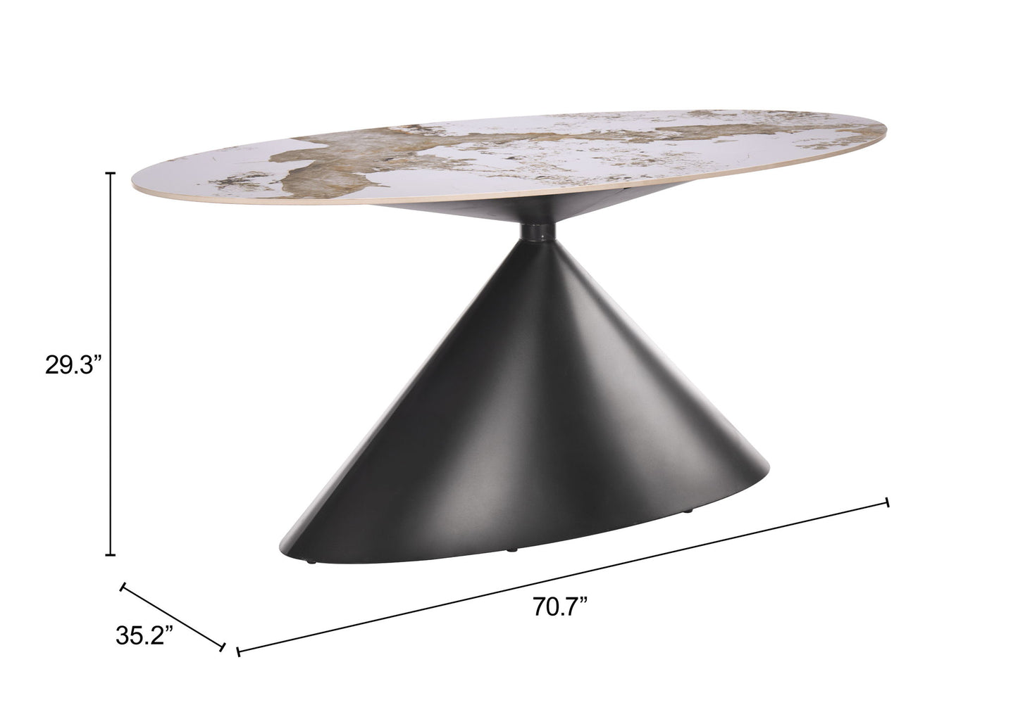 Armana - Dining Table - White / Brown