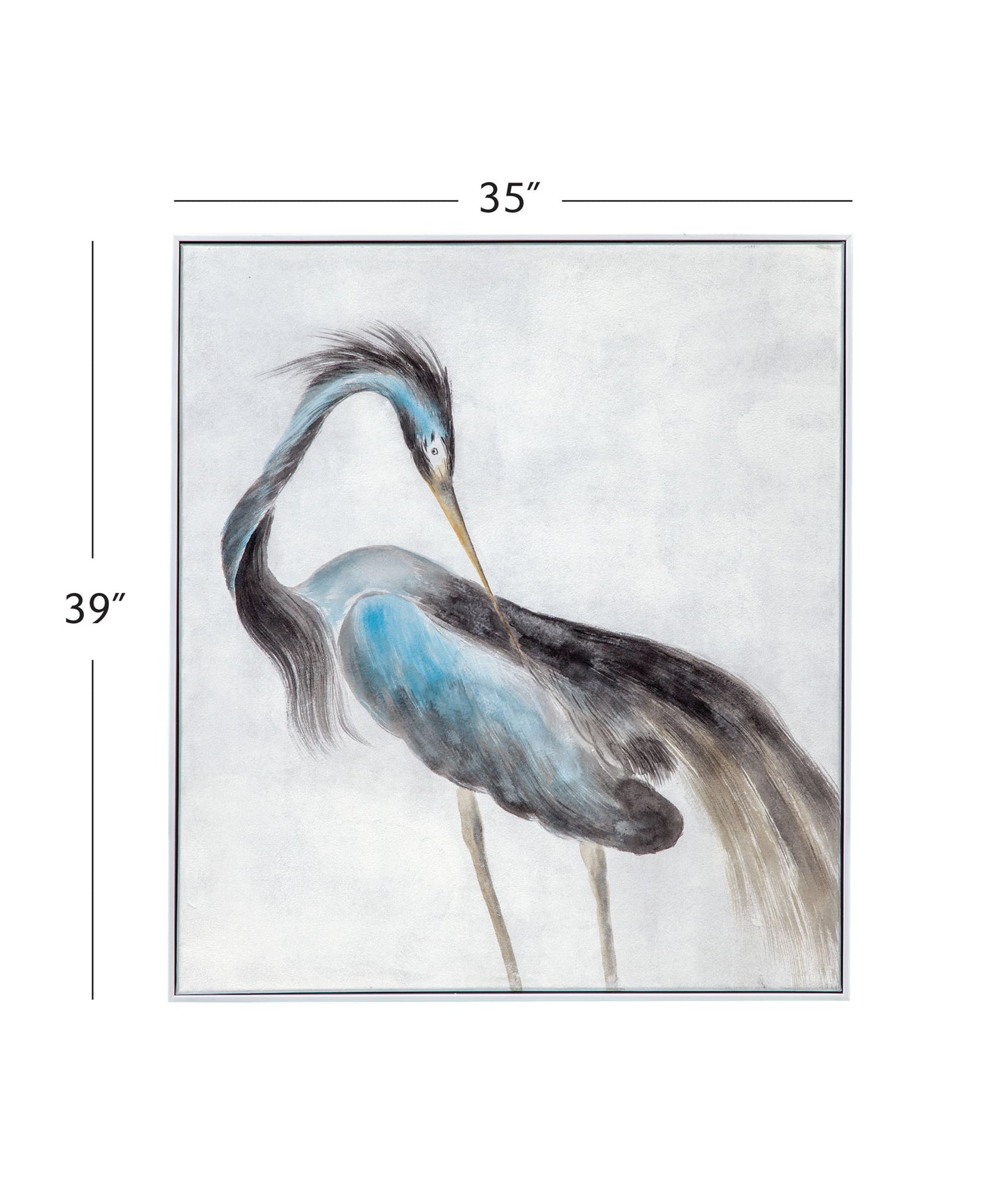 Louisiana Heron Canvas Art - Blue / Pearl Silver