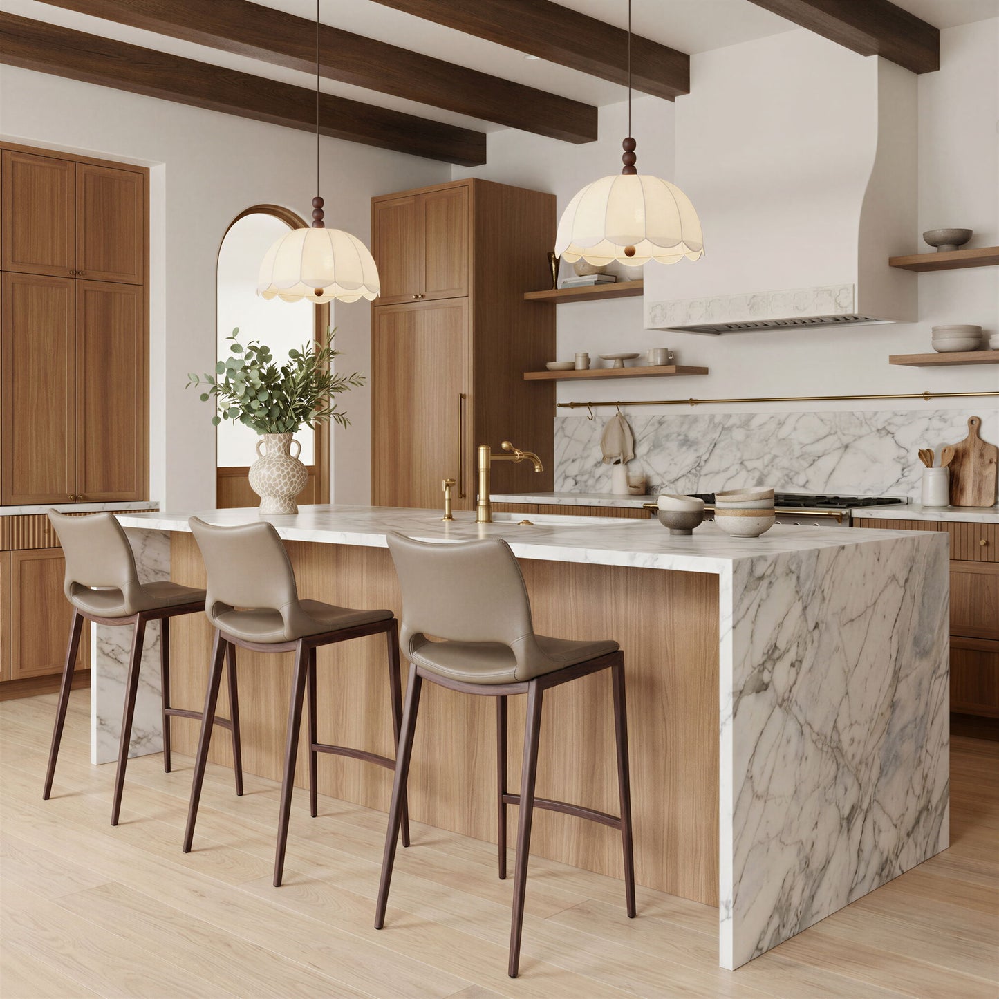 Ace - Counter Chair With Walnut Legs (Set of 2)