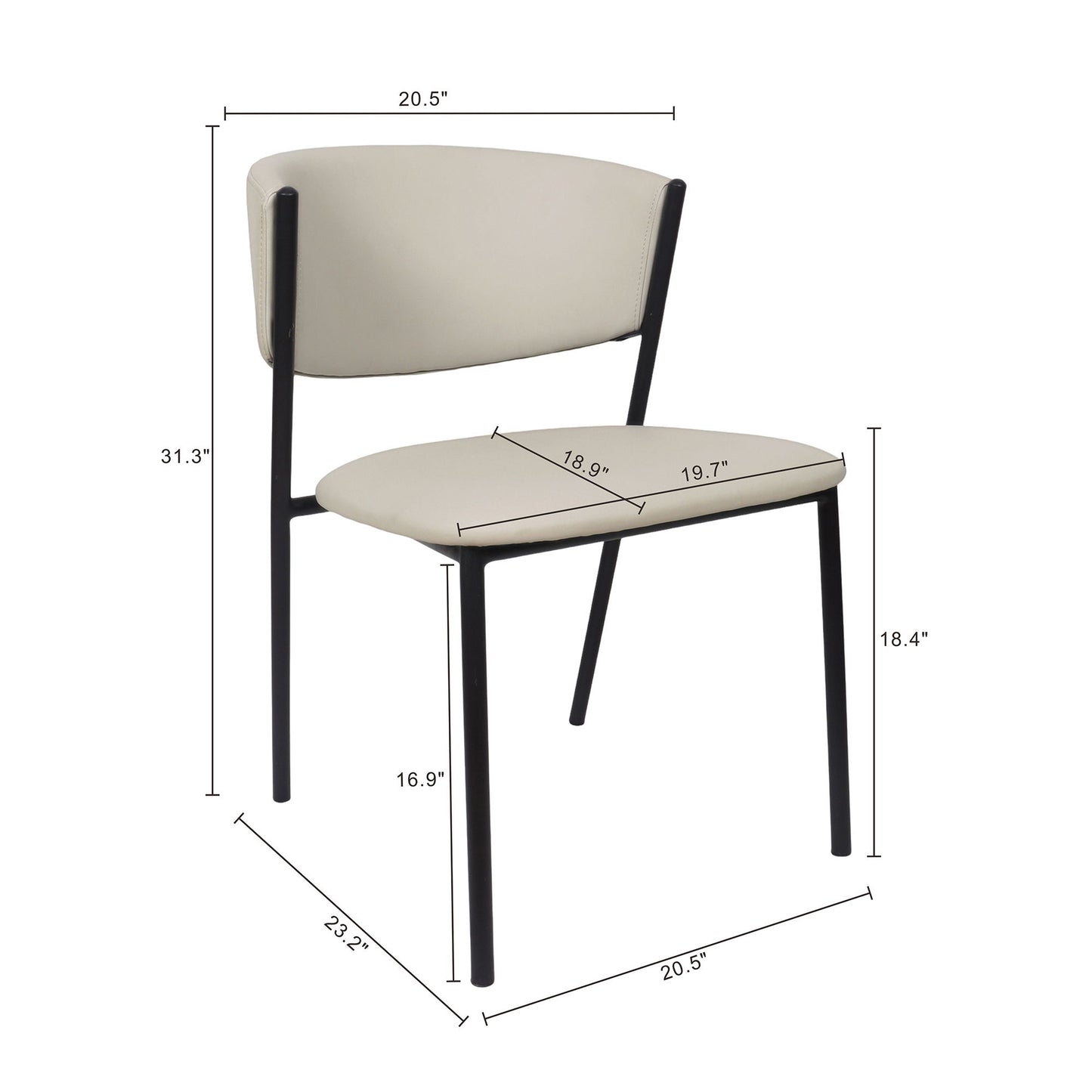 Manhattan Drift - Vegan Leather Metal Side Chair (Set of 4)