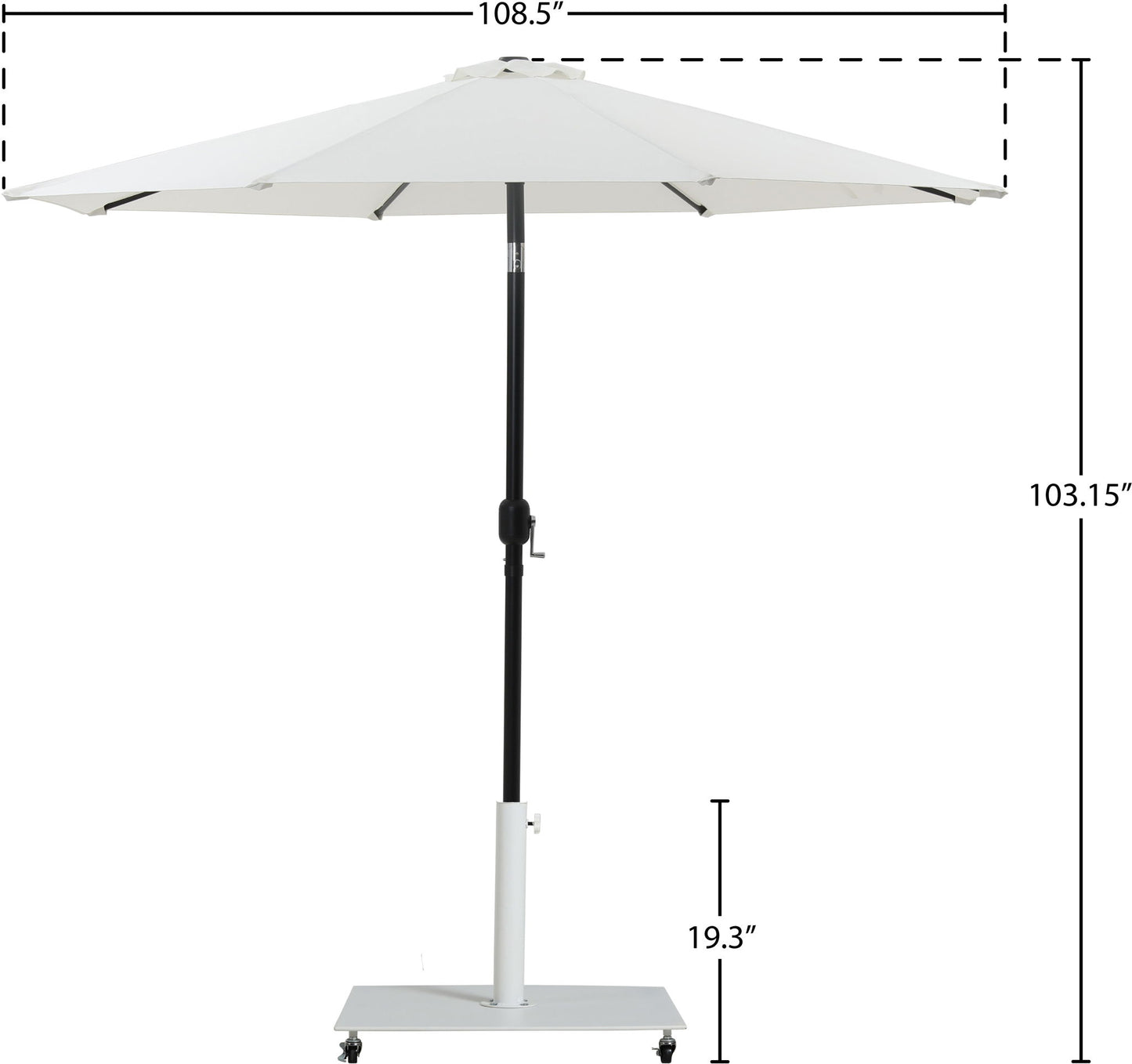 Fiji - Aluminum Patio Umbrella With Square White And Black Base