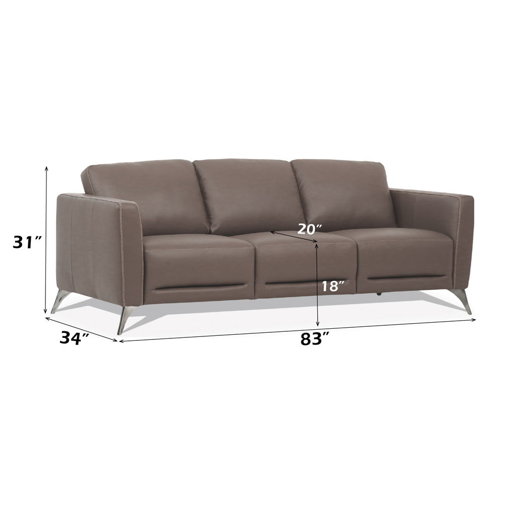 Malaga - Sofa - Taupe Leather