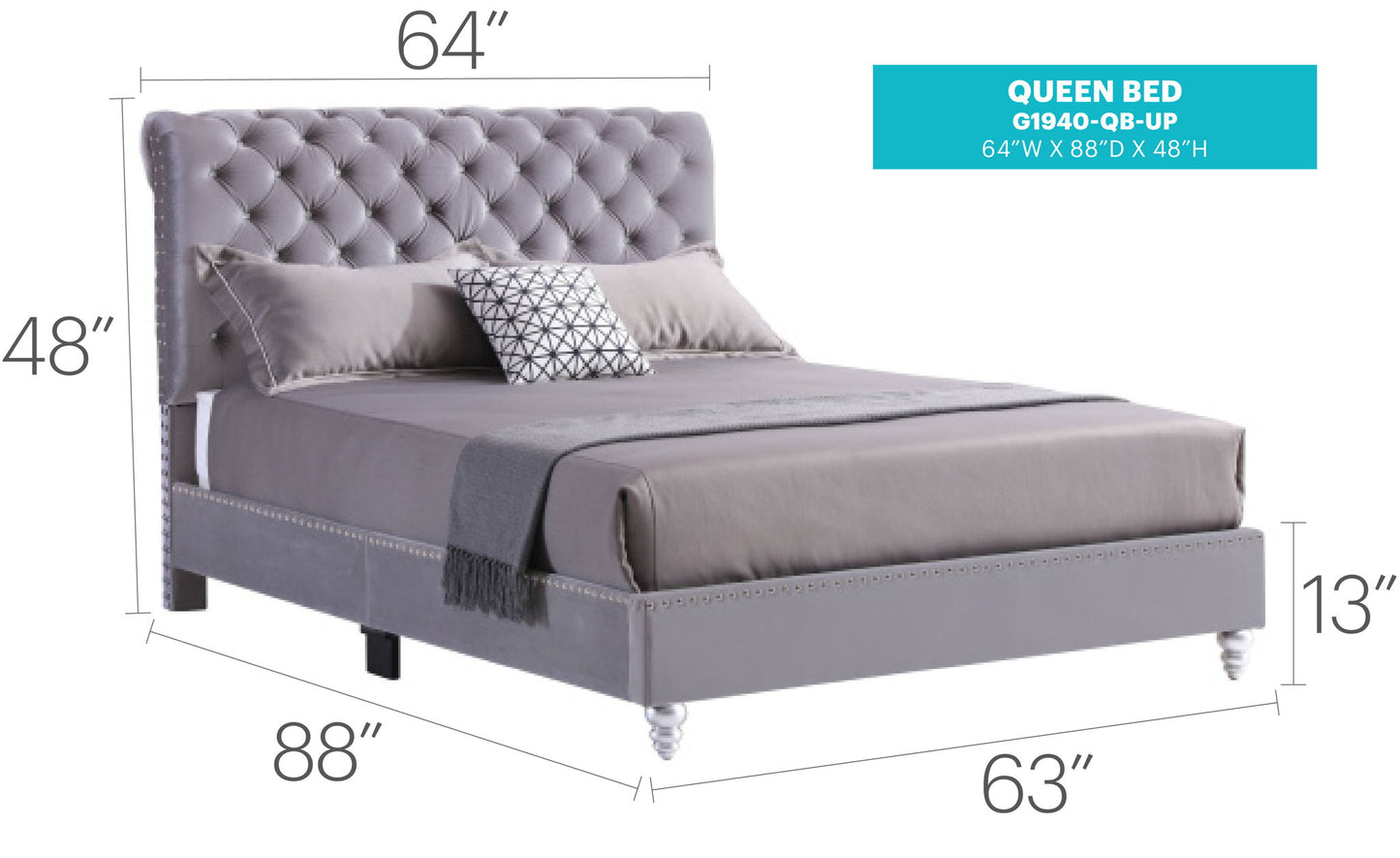 Glory Furniture - Maxx - Tufted Upholstered Bed