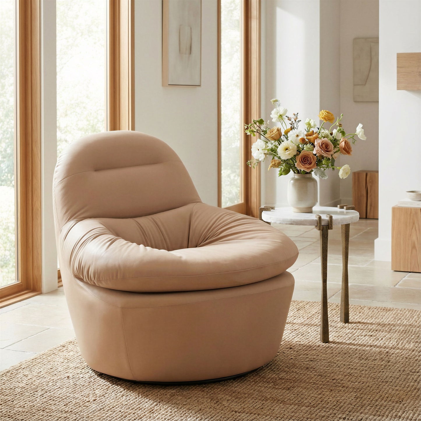 Reva - Swivel Chair - Tan