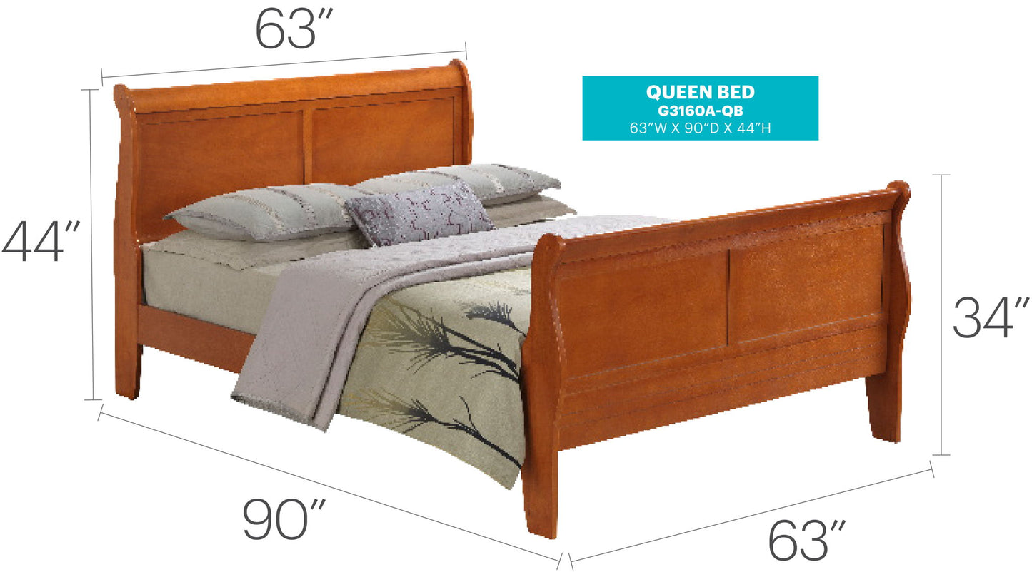 Glory Furniture - Louis Phillipe - Sleigh Bed