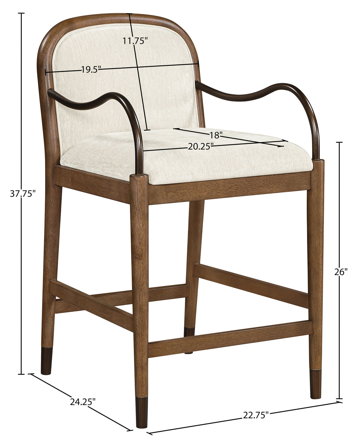 Cambria - Fabric Upholstered Counter Stool