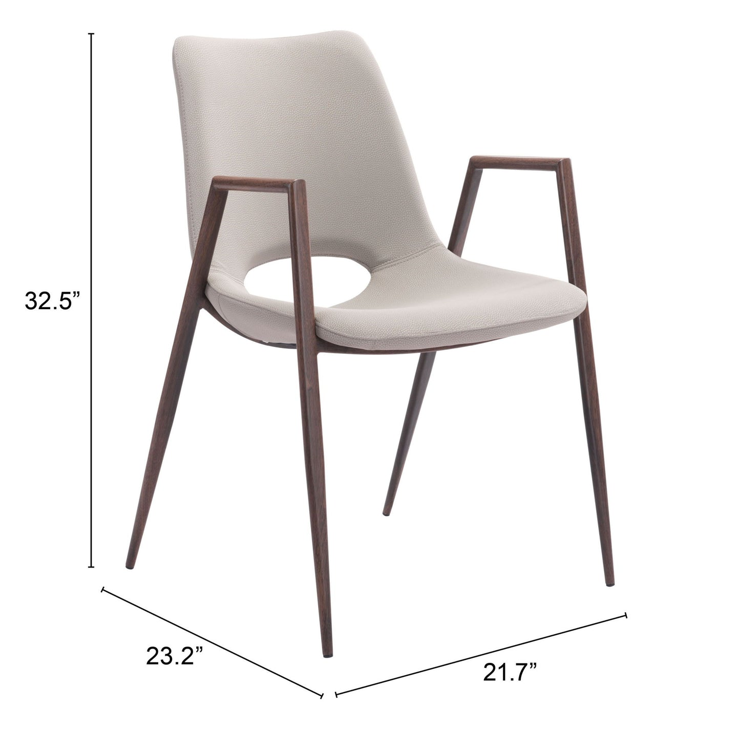 Desi - Dining Chair Walnut Legs (Set of 2)
