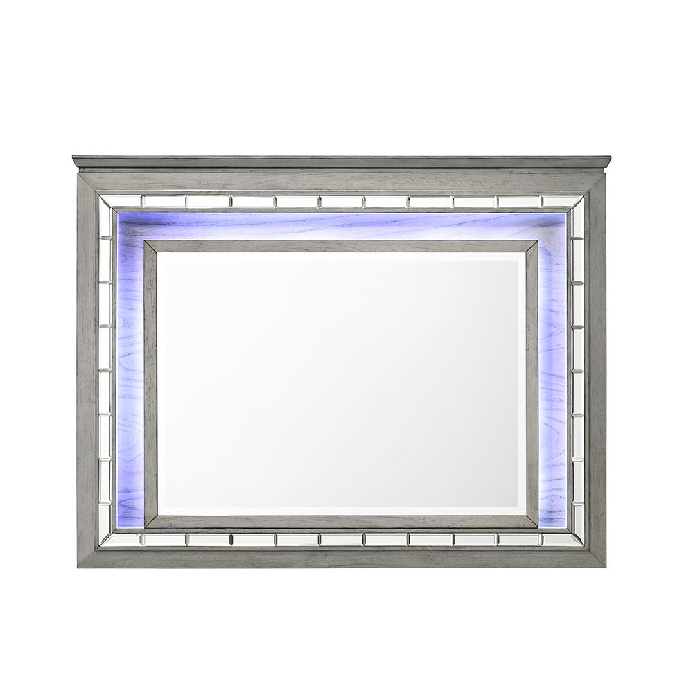 Antares - Mirror With LED - Light Gray Oak