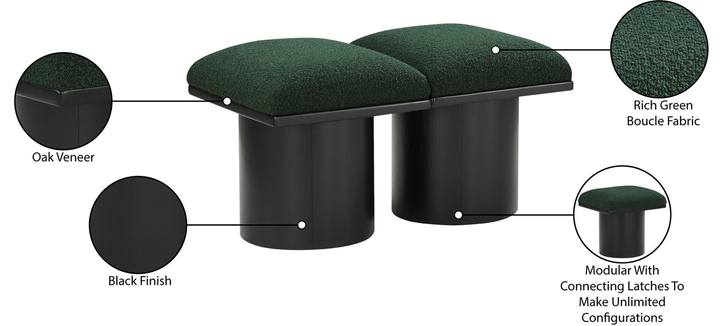 Pavilion - 2 Piece Modular Bench With Black Base