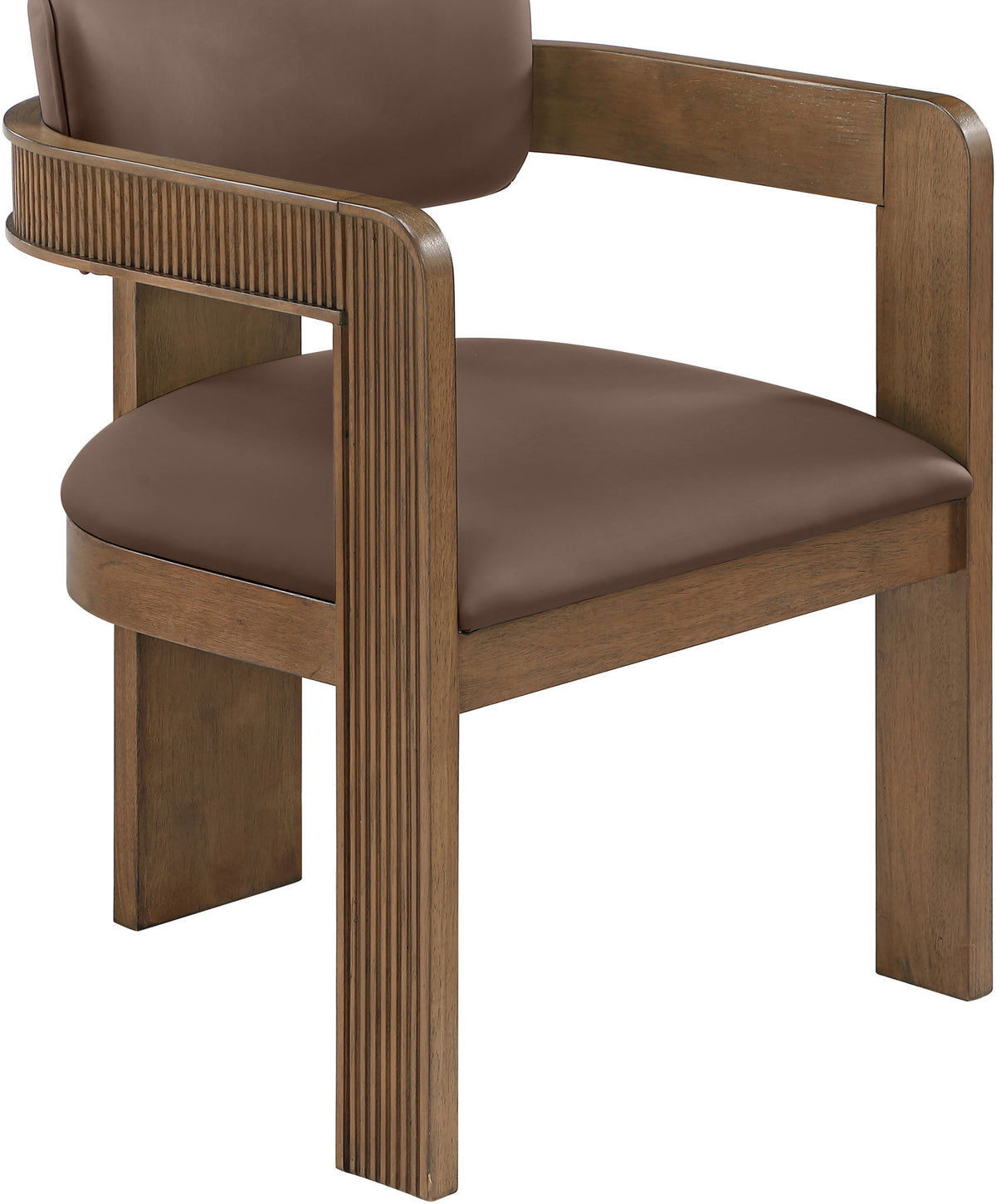 Sacha - Vegan Leather Upholstered Dining Chair With Brown Base (Set of 2)