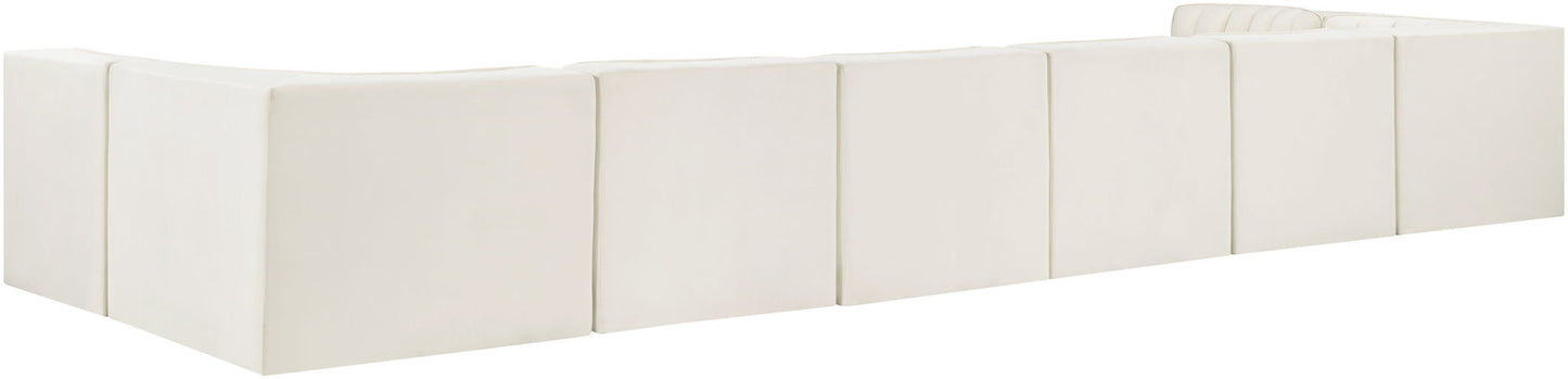 Rummi - Velvet Performance Fabric Upholstered 8 Piece Modular Sectional (With 2 Corner Chairs)