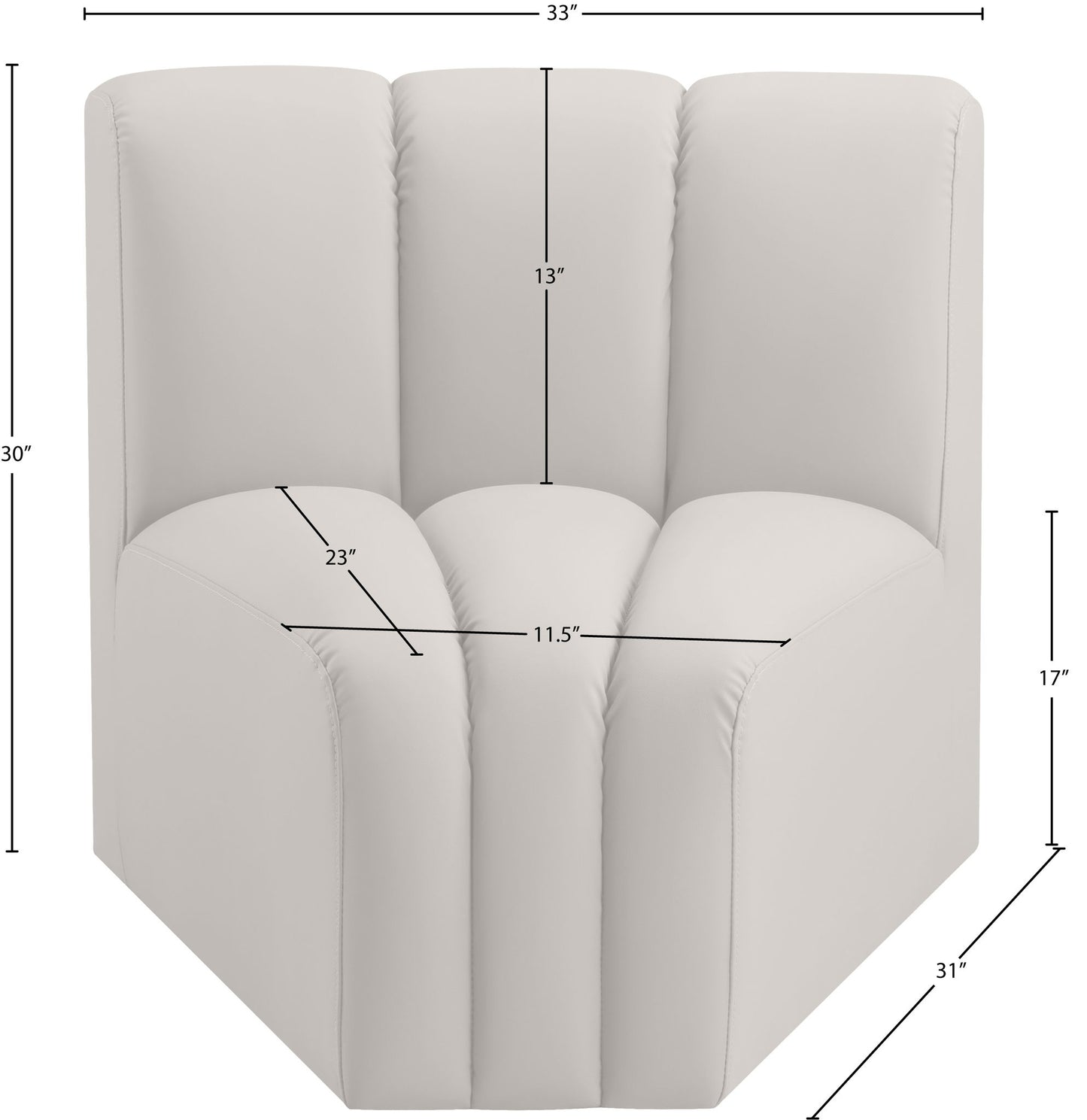 Arc - Faux Leather Curved Corner Chair