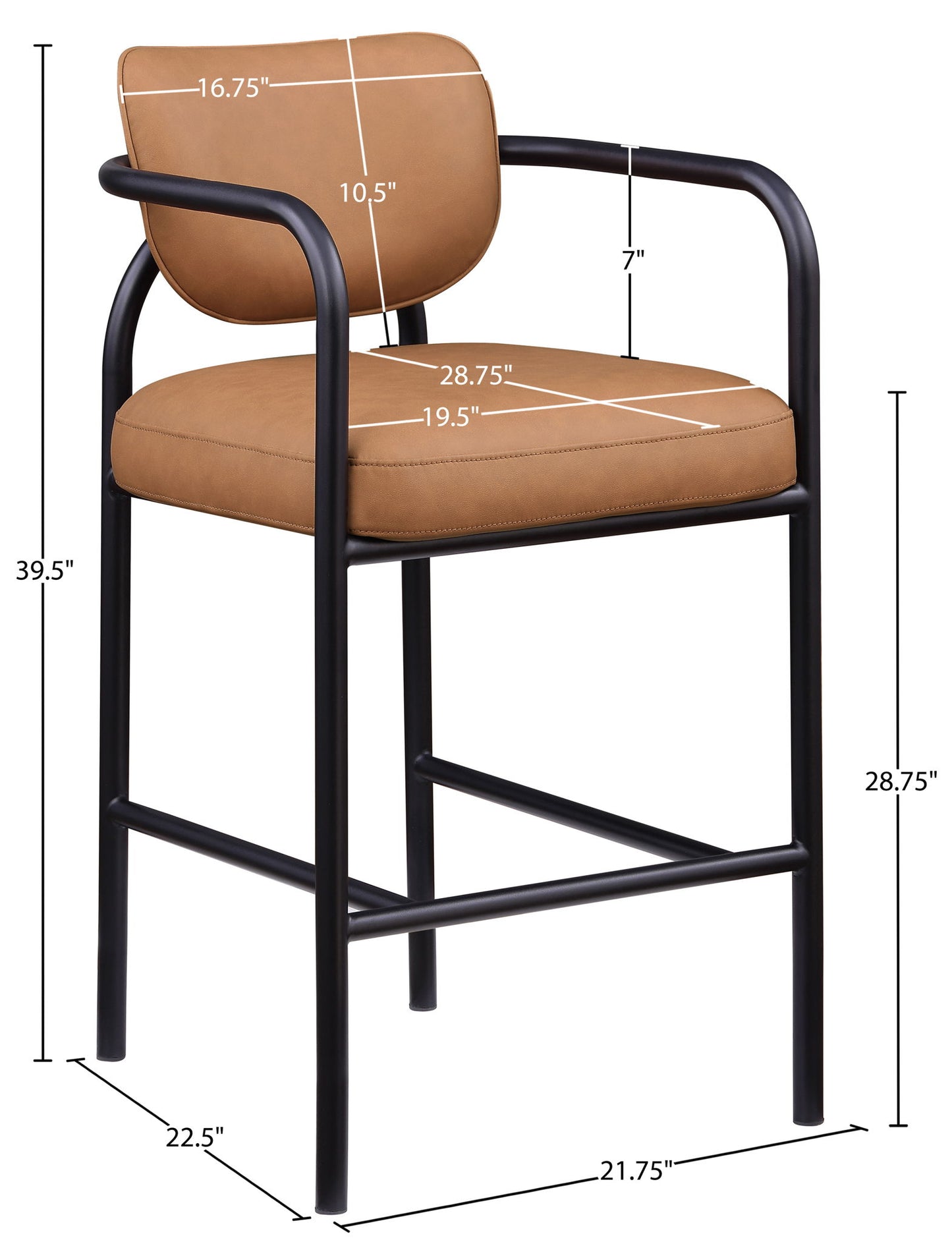 Serava - Vegan Leather Upholstered Bar Stool