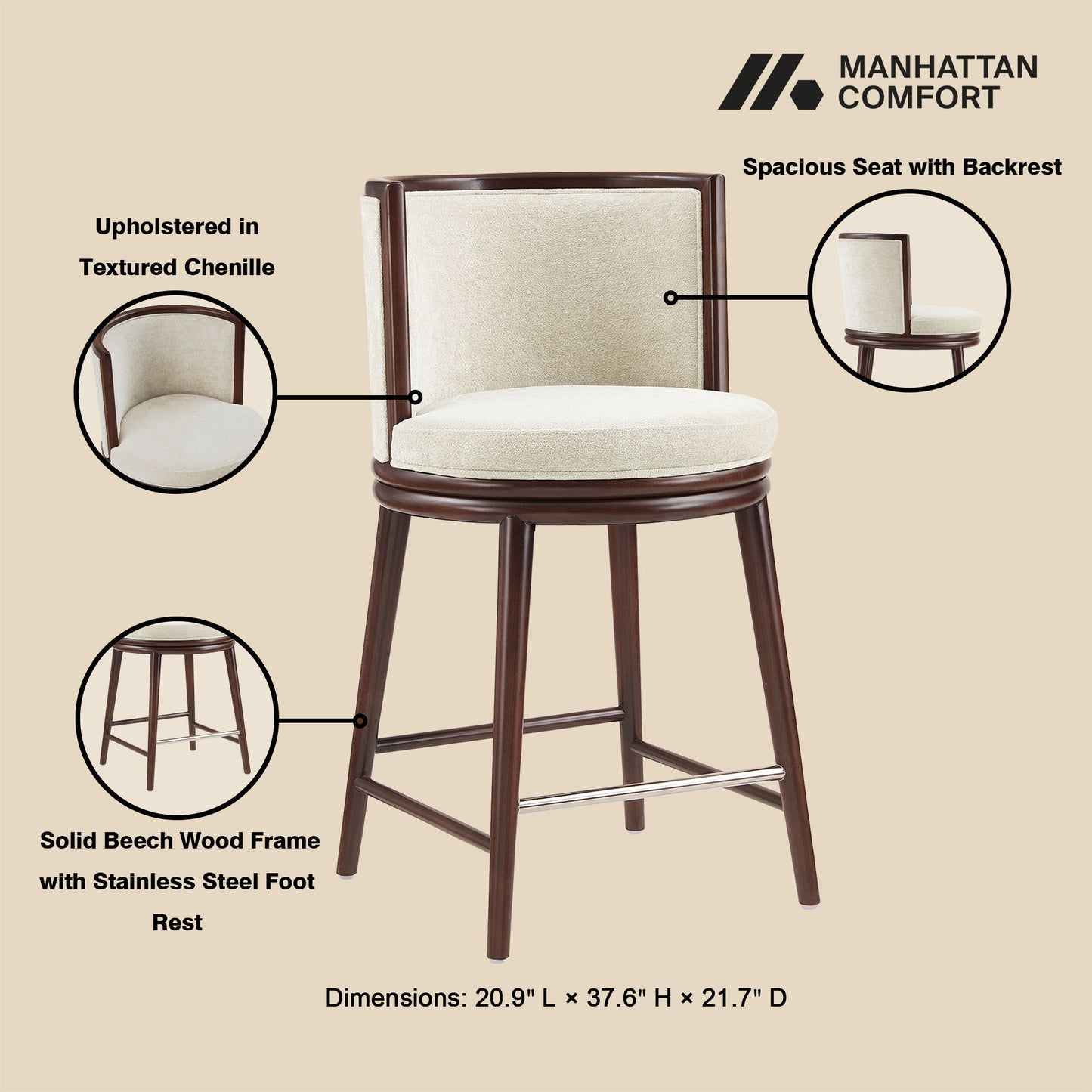 Manhattan Evalyn - Counter Stool