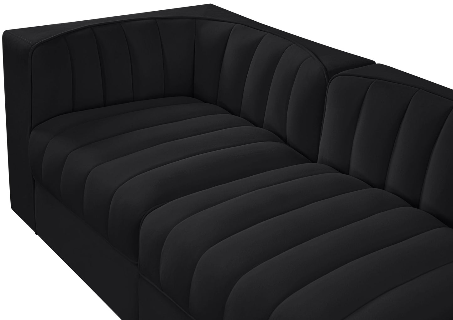 Rummi - Velvet Performance Fabric Upholstered 5 Piece Modular Sofa