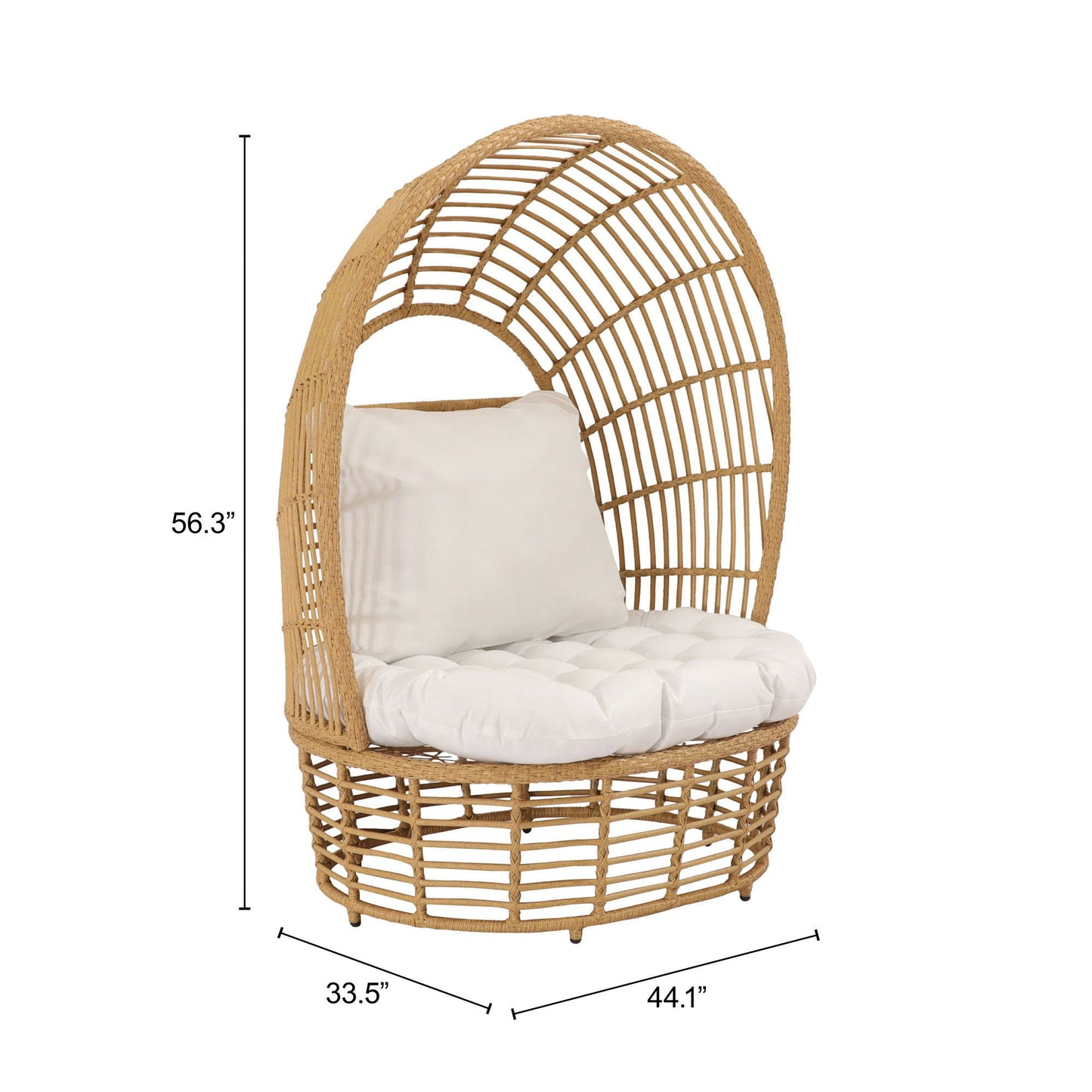 La Jolla - Accent Chair - White / Light Brown