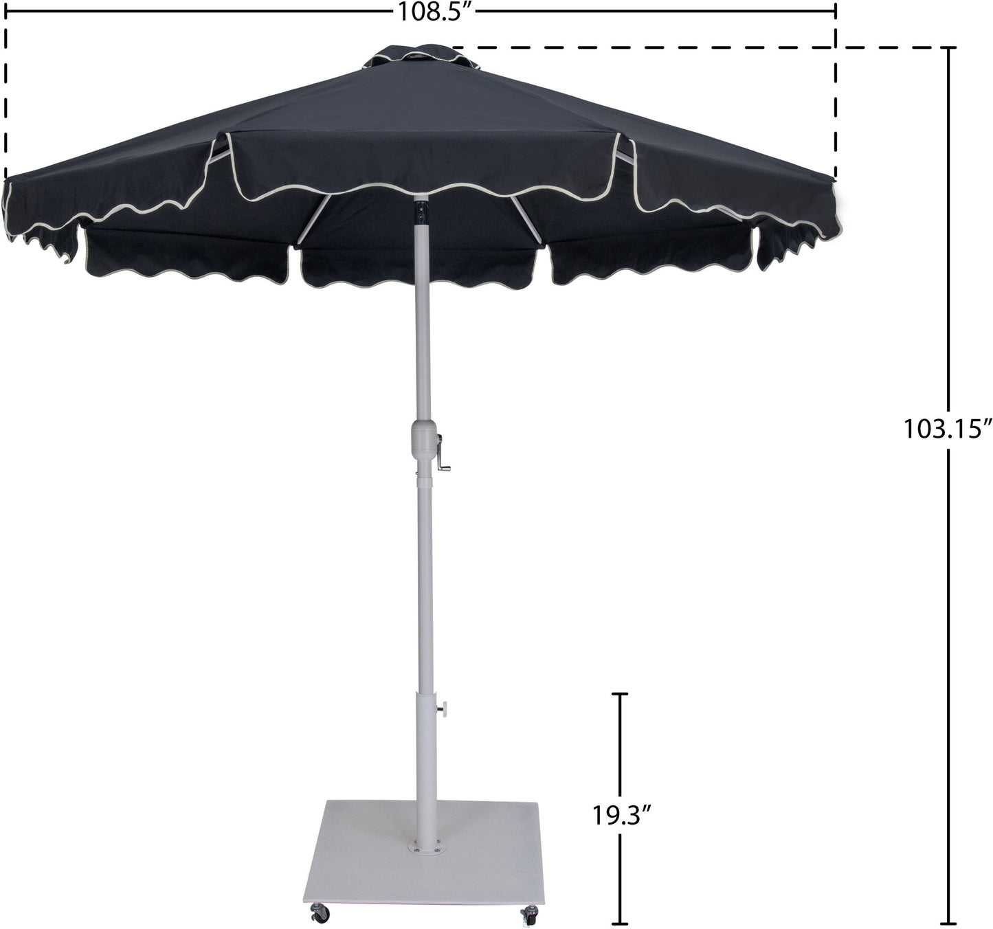 Amalfi - Aluminum Patio Umbrella - White Base / White Pole