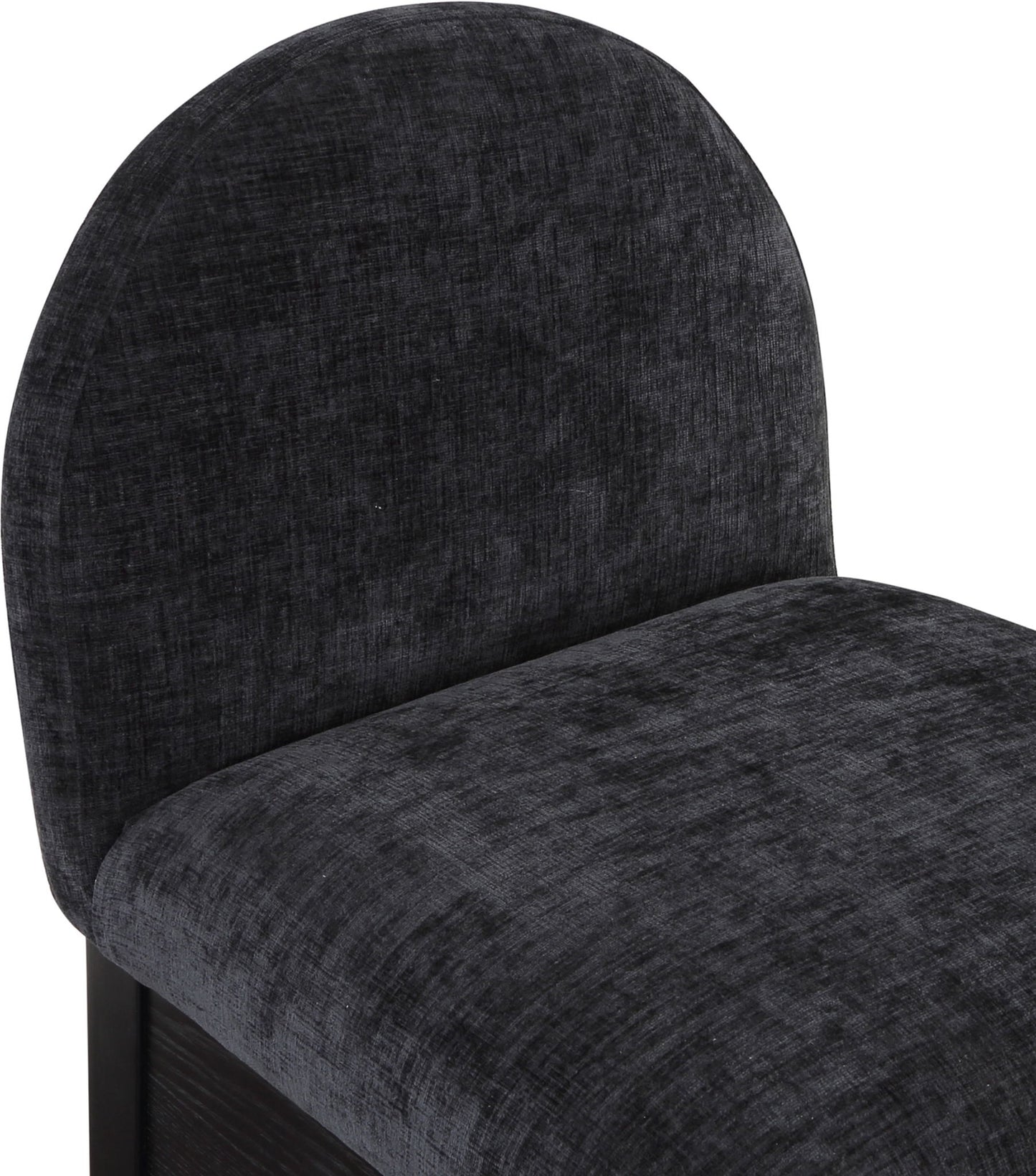 Waldorf - Chenille Stool With Black Legs