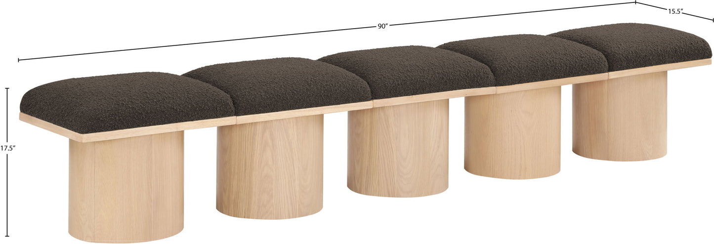 Pavilion - 5 Piece Modular Bench With Natural Base