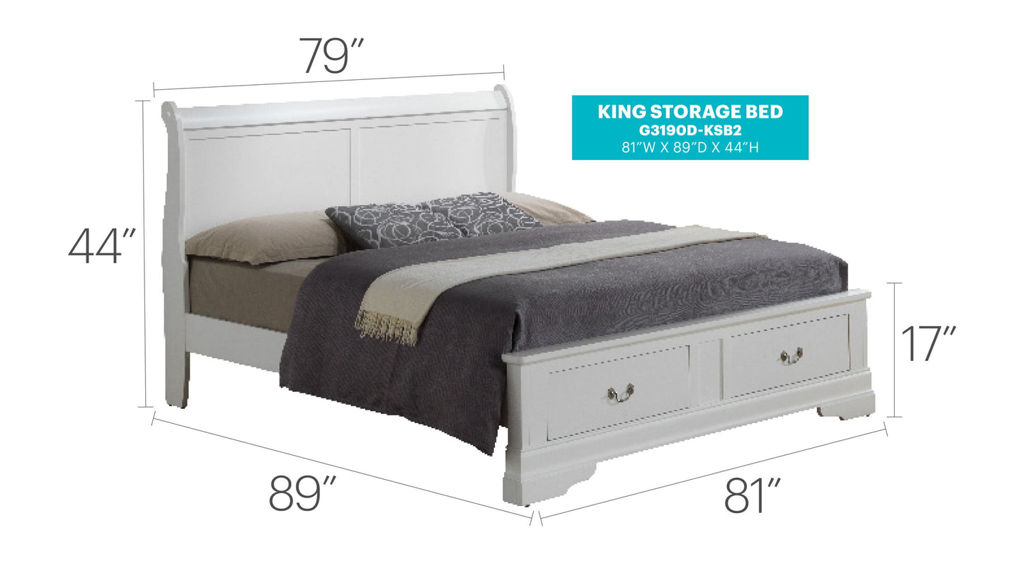 Glory Furniture - Louis Phillipe - Storage Bed