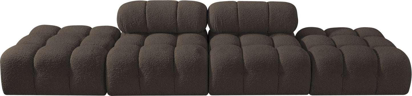 Ames - 4 Piece Boucle Upholstered Modular Sofa With 2 Backless Seats
